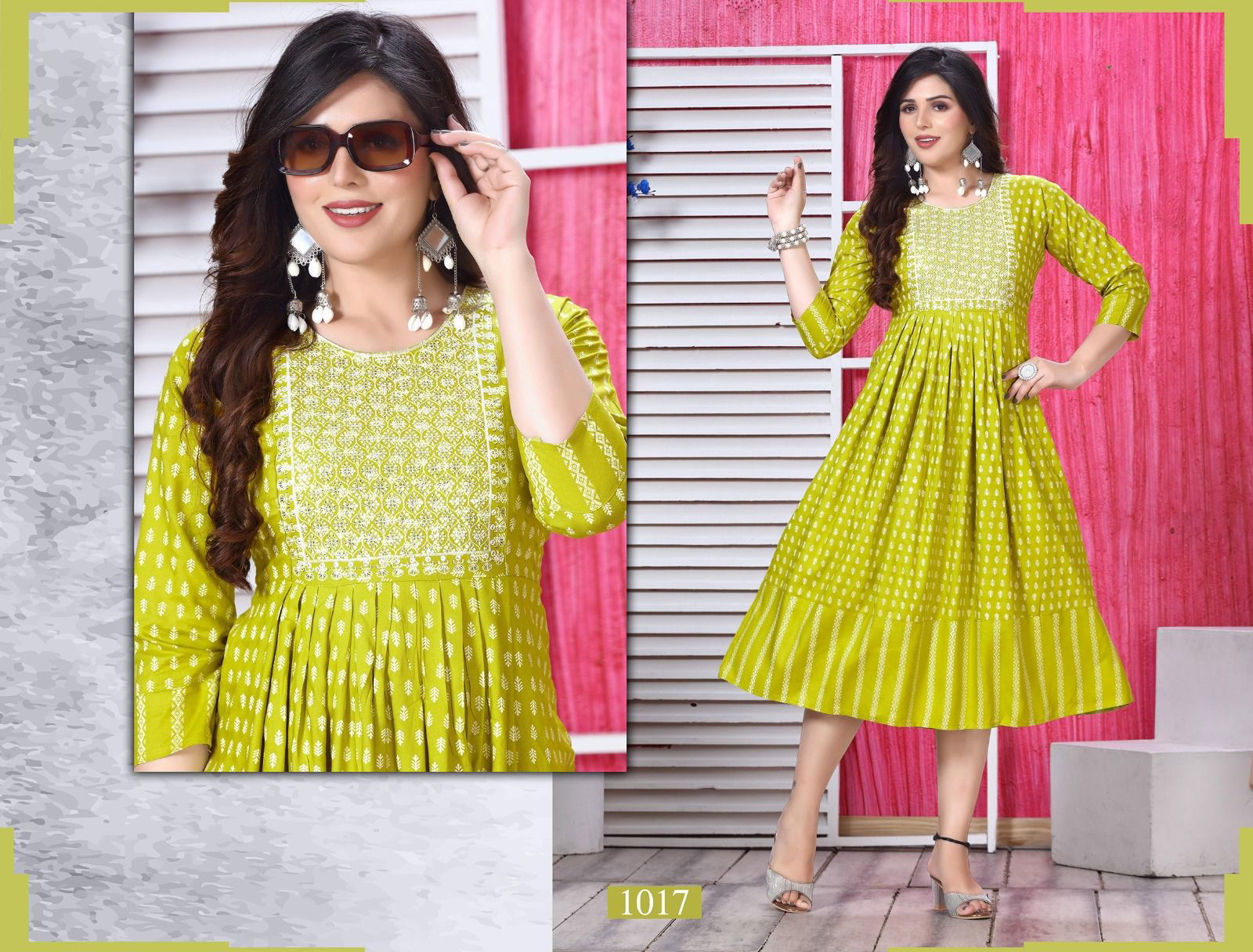 Golden Be Especial V 1 Rayon Printed Anarkali Kurtis Catalog
